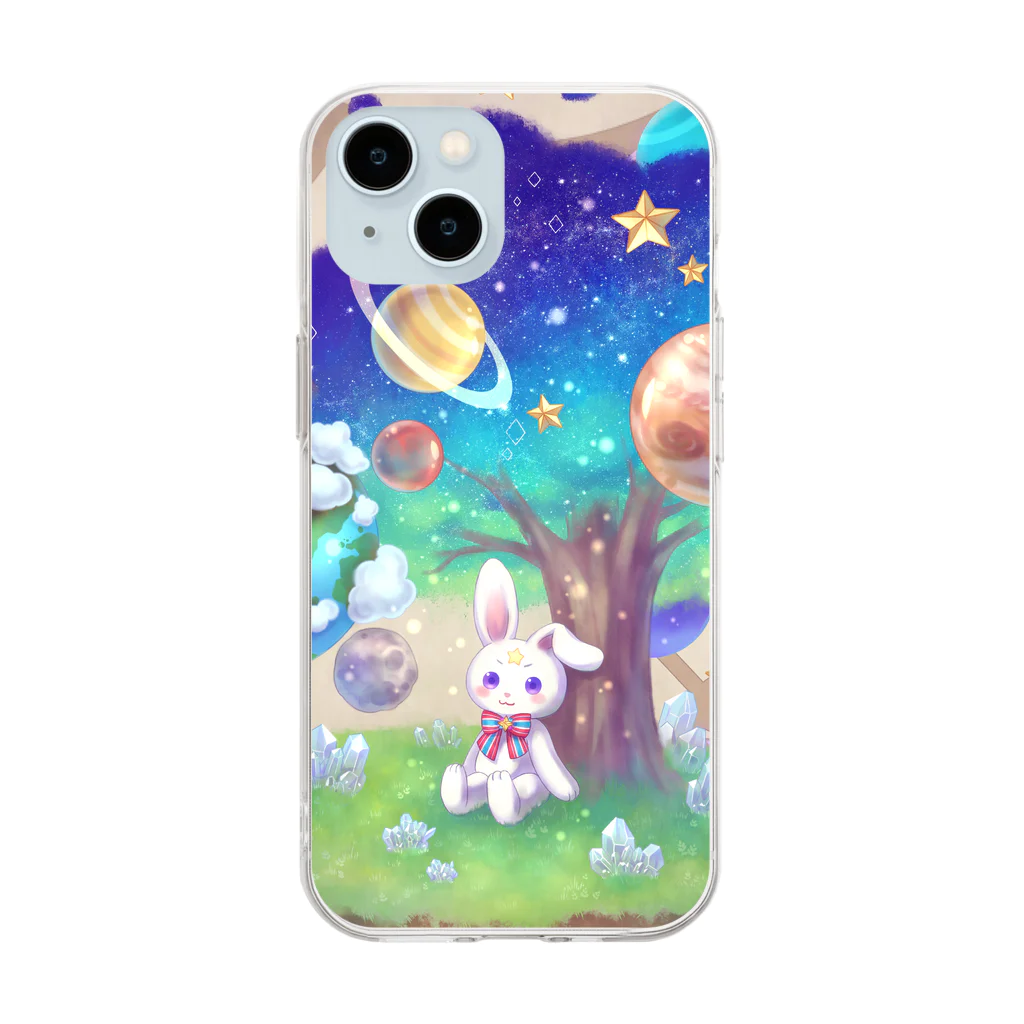 星屑屋魔法雑貨店のLittle Garden Soft Clear Smartphone Case