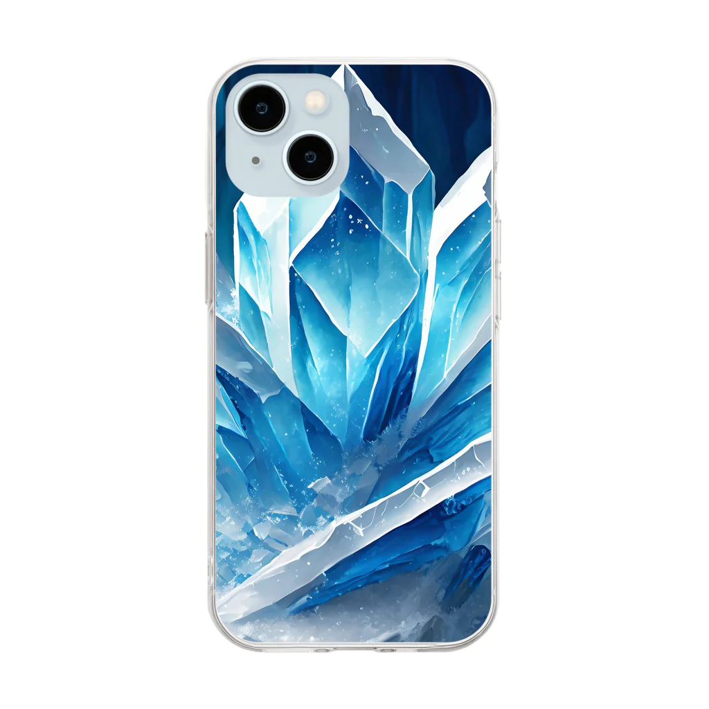 のんびりアート工房の氷のクリスタル Soft Clear Smartphone Case