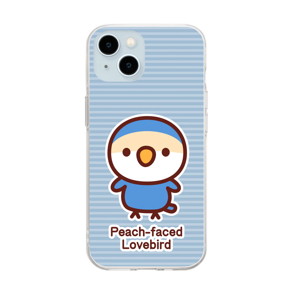 いんこ屋堂のコザクラインコ（バイオレットチェリー） Soft Clear Smartphone Case