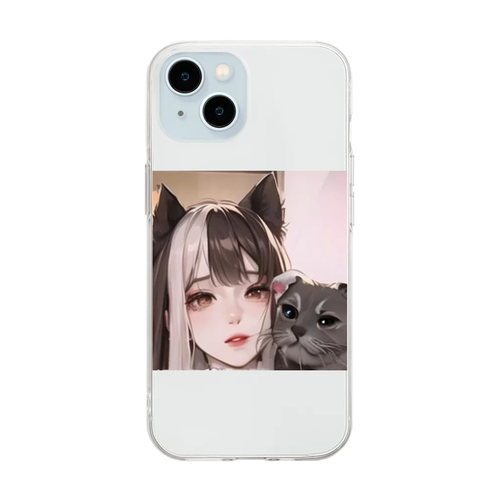 ラッキーLOVEの猫耳地雷っ娘2 Soft Clear Smartphone Case