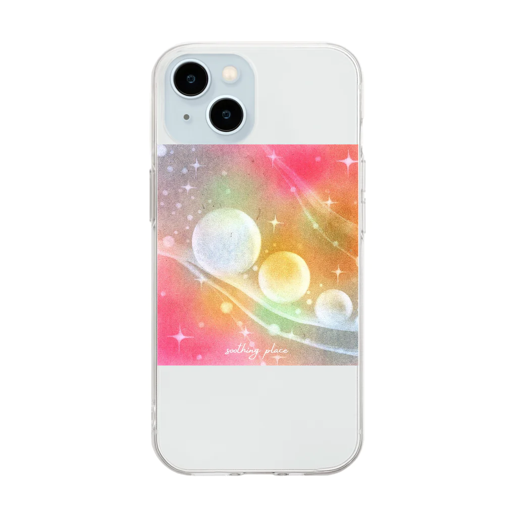 Soothingplaceのみんな仲良く Soft Clear Smartphone Case