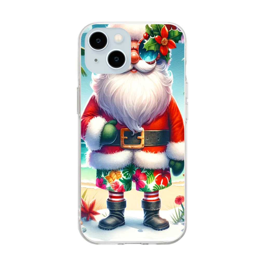 TACHYONJAPANのMerry Christmasシリーズ　サンタのサマークリスマス」 Soft Clear Smartphone Case