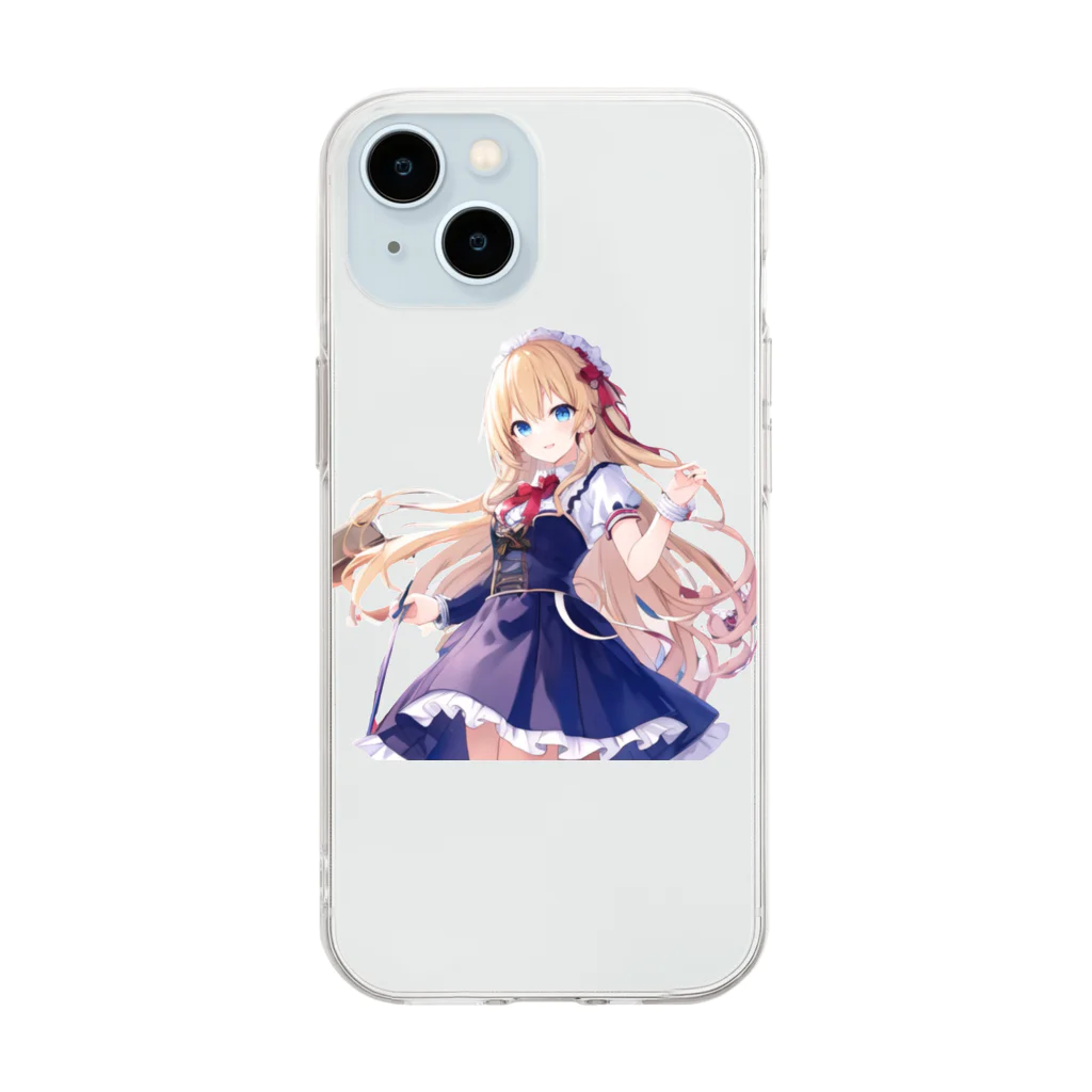 かわいい女の子とシュールな絵のアリスマーガレットちゃん Soft Clear Smartphone Case