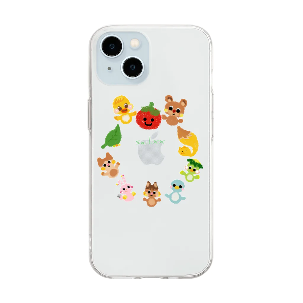 sailixxのcutefriends_仲間 Soft Clear Smartphone Case