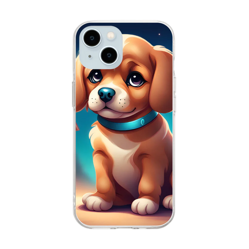 manmaru2315のかわいい犬＃４ Soft Clear Smartphone Case