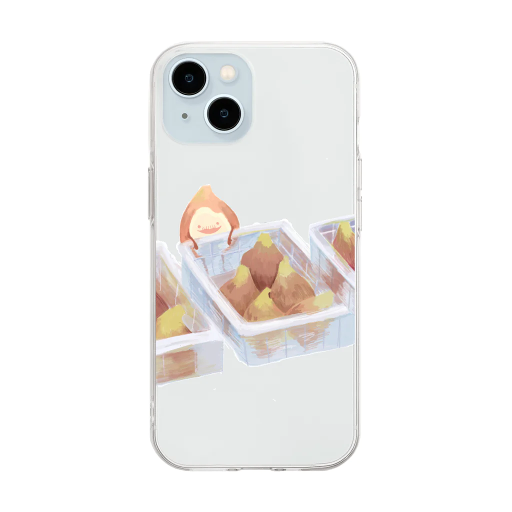 amuのひょこりイチジクちゃん Soft Clear Smartphone Case