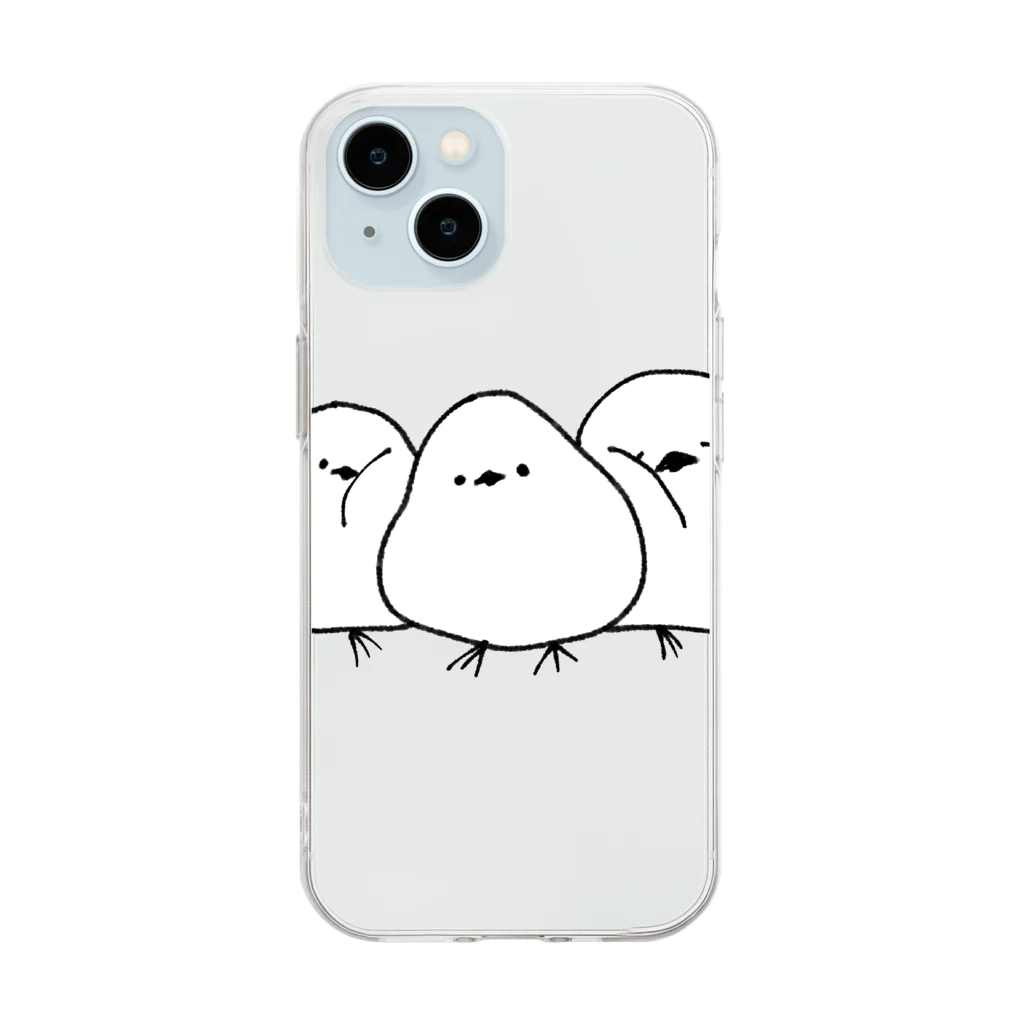 チョコミントの小鳥(シマエナガ) Soft Clear Smartphone Case