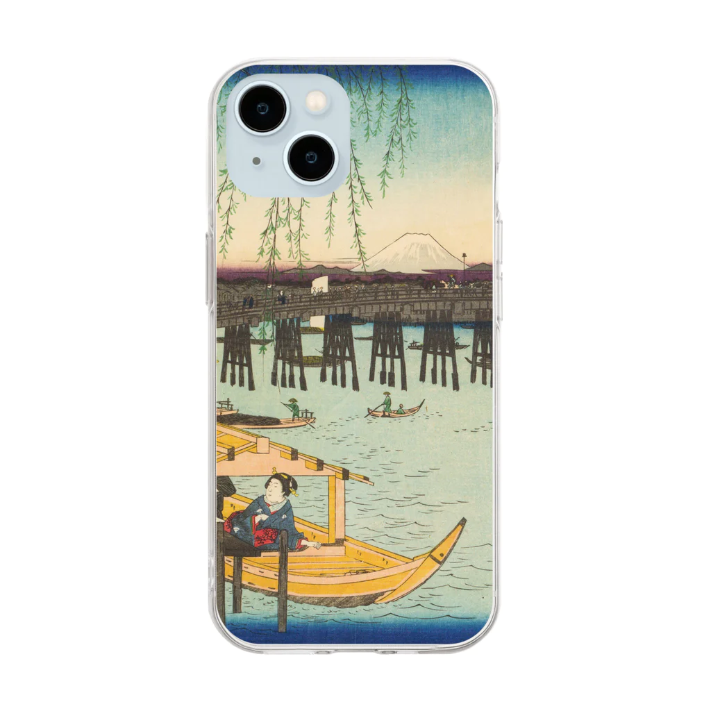 浮世絵屋の広重「冨二三十六景⑥　東都両ごく」歌川広重の浮世絵 Soft Clear Smartphone Case