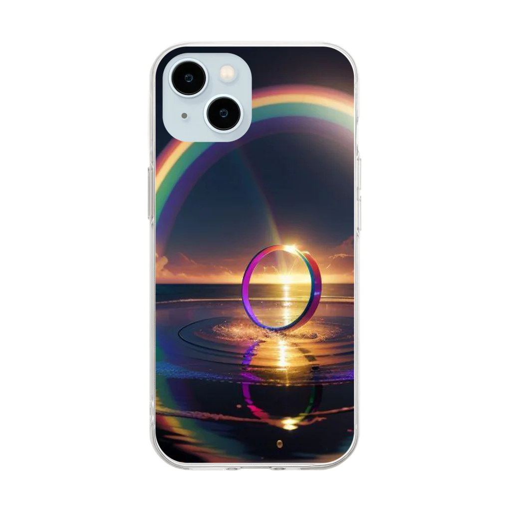 3tomo6's shopのRainbow Ring Soft Clear Smartphone Case