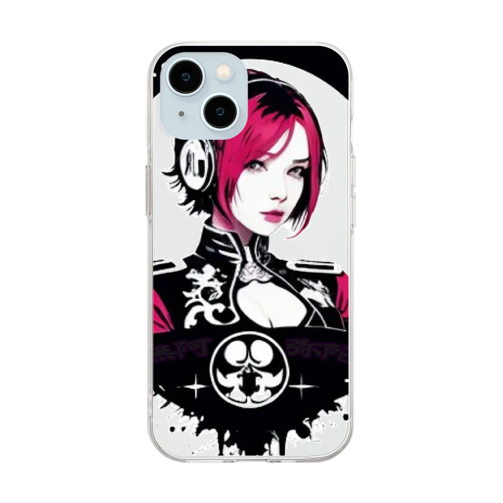 くるあとのCyberpunk DJ girl Soft Clear Smartphone Case