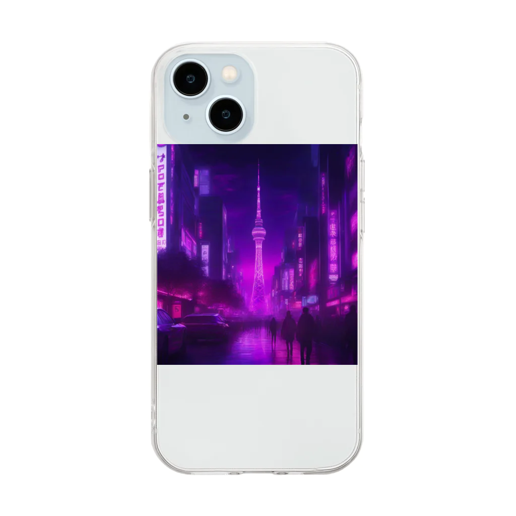 fuuuu160300275の最高夜景グッズ Soft Clear Smartphone Case