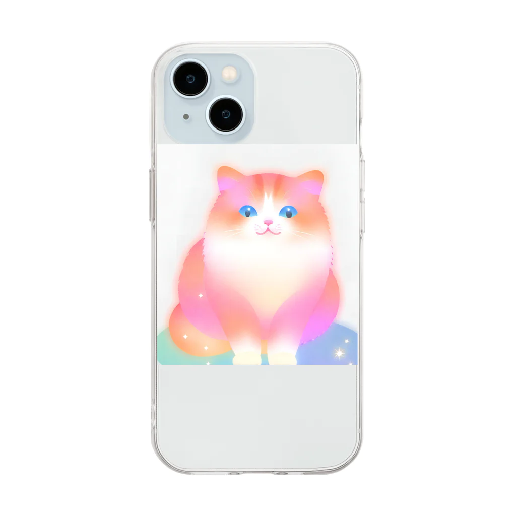 kiths04のもふもふねこ Soft Clear Smartphone Case