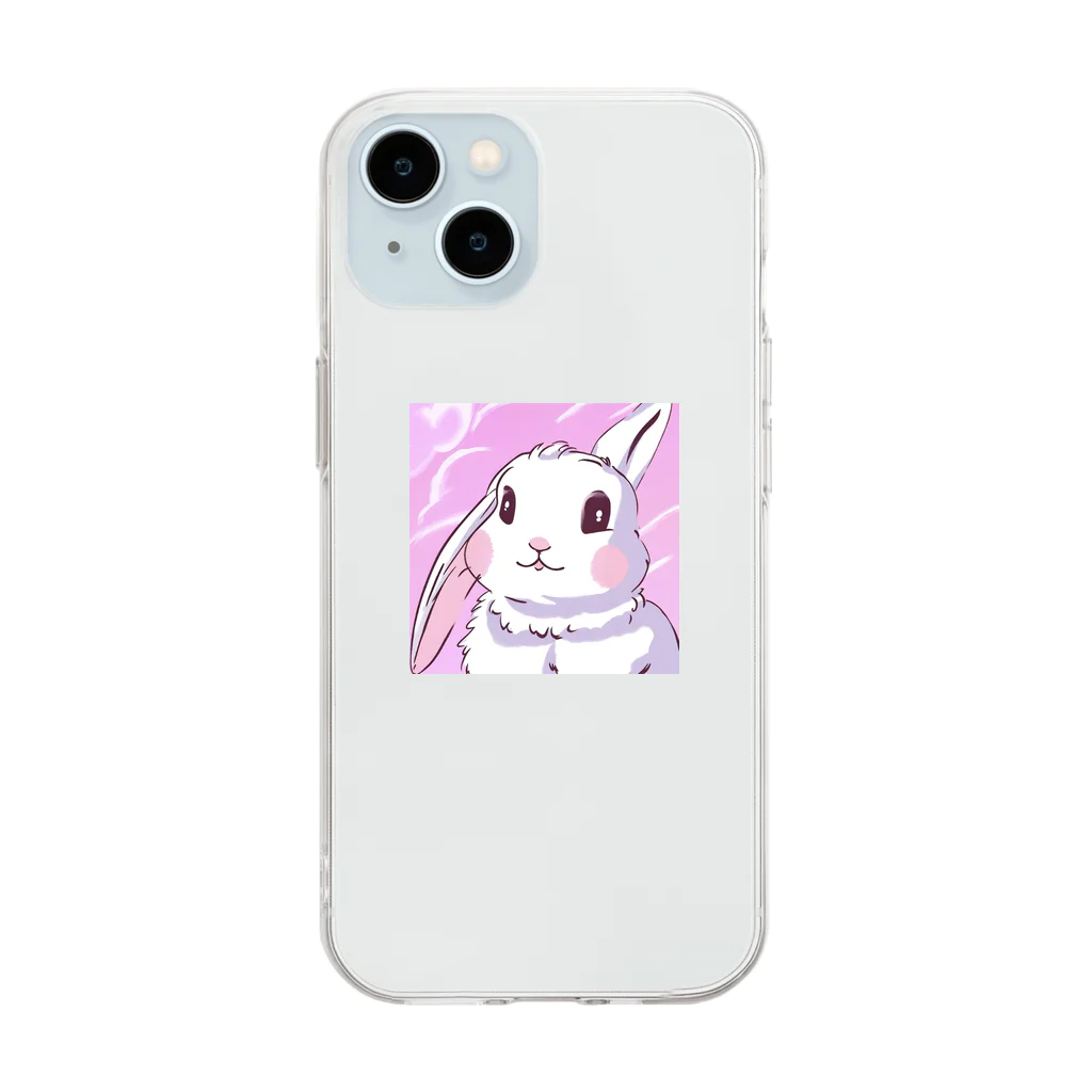 ふわふわうさぎのふわうさちゃん Soft Clear Smartphone Case