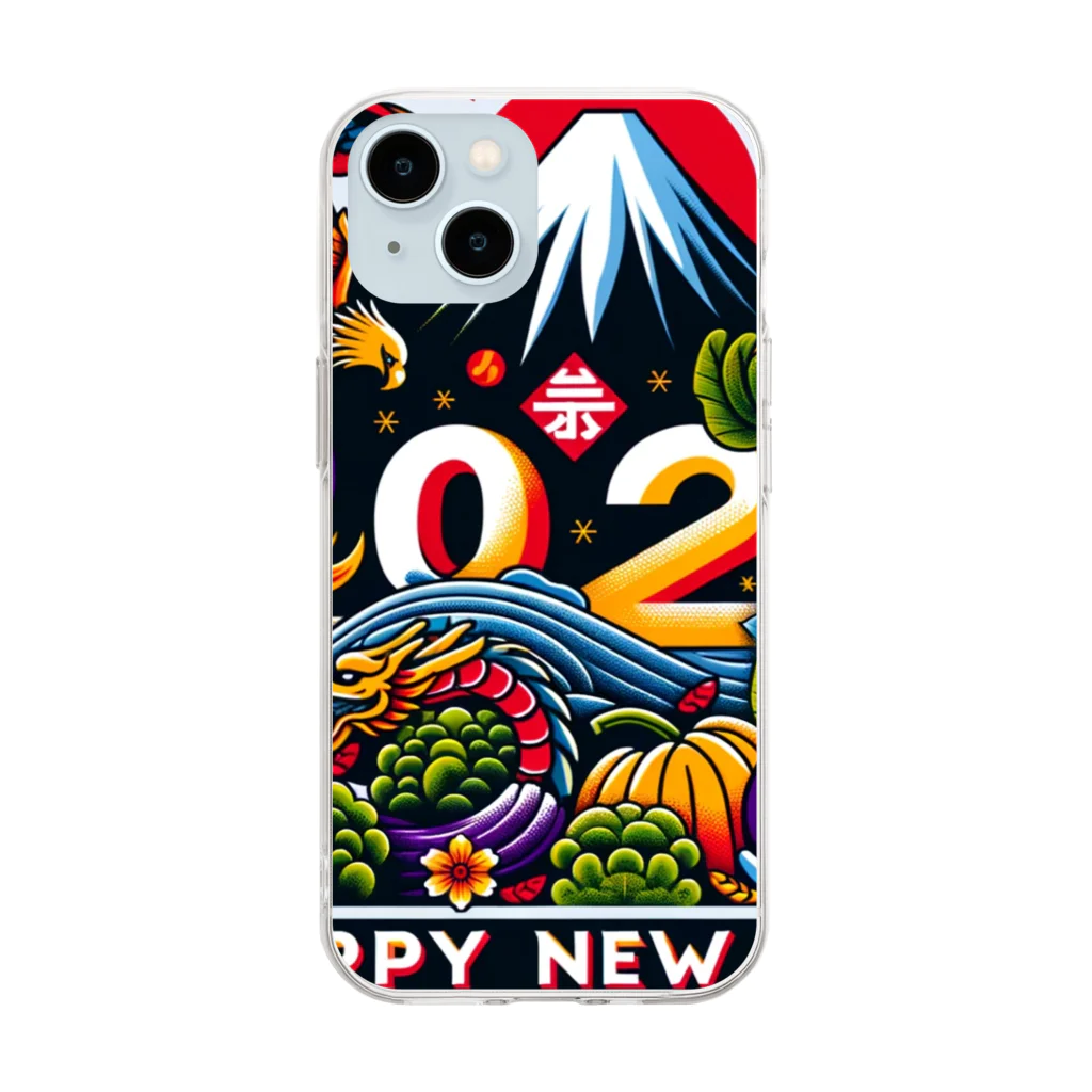 niko&PANDA shopの2024年　ハッピーニューイヤー Soft Clear Smartphone Case