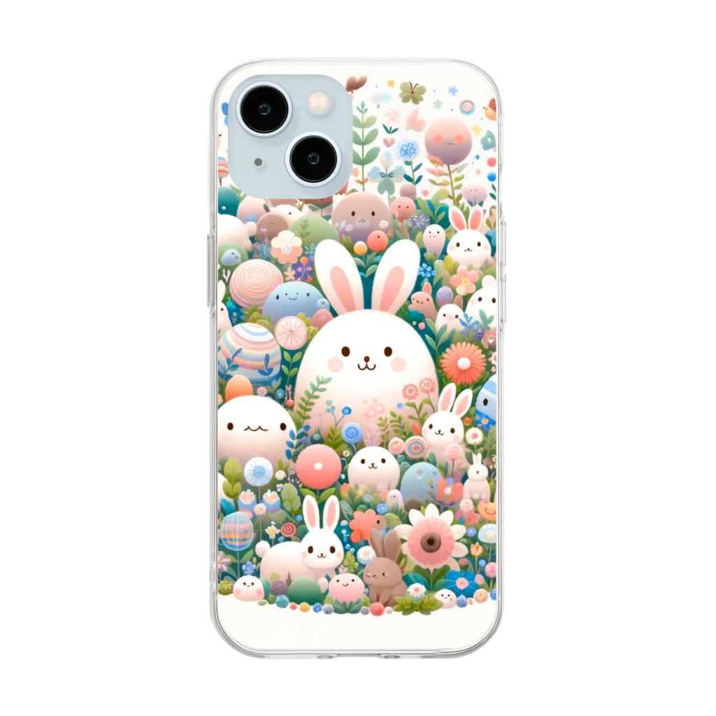 raio-nのハッピーフローラルファンタジー Soft Clear Smartphone Case