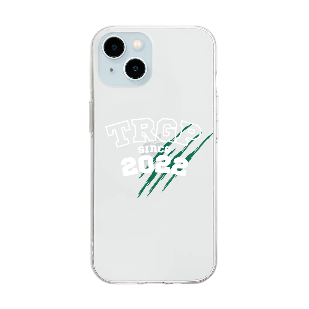 trexracegpのTRGP白字デザイン Soft Clear Smartphone Case