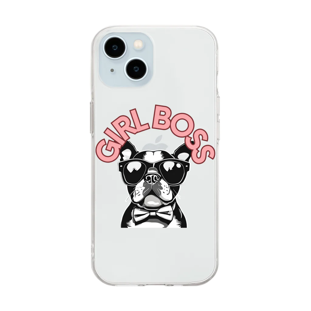 SunnyBeetleのGirl Bossトート Soft Clear Smartphone Case