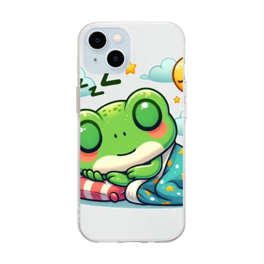 Shiba_IncのSleeping frogs(熟睡する蛙) Soft Clear Smartphone Case