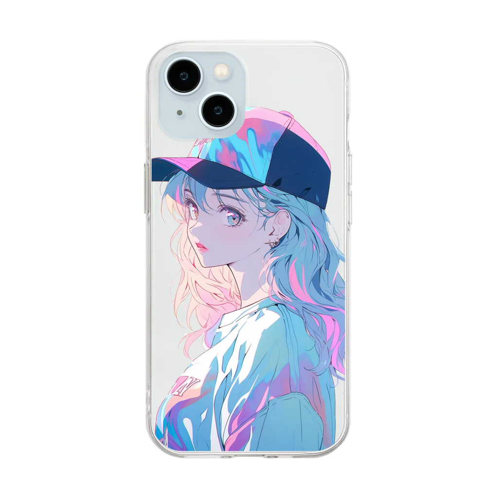 yanagi029の帽子女子 Soft Clear Smartphone Case