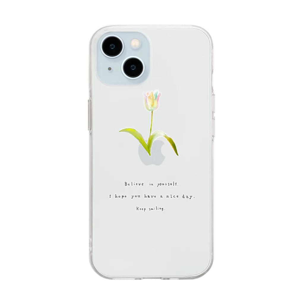 rilybiiの虹色チューリップ Soft Clear Smartphone Case