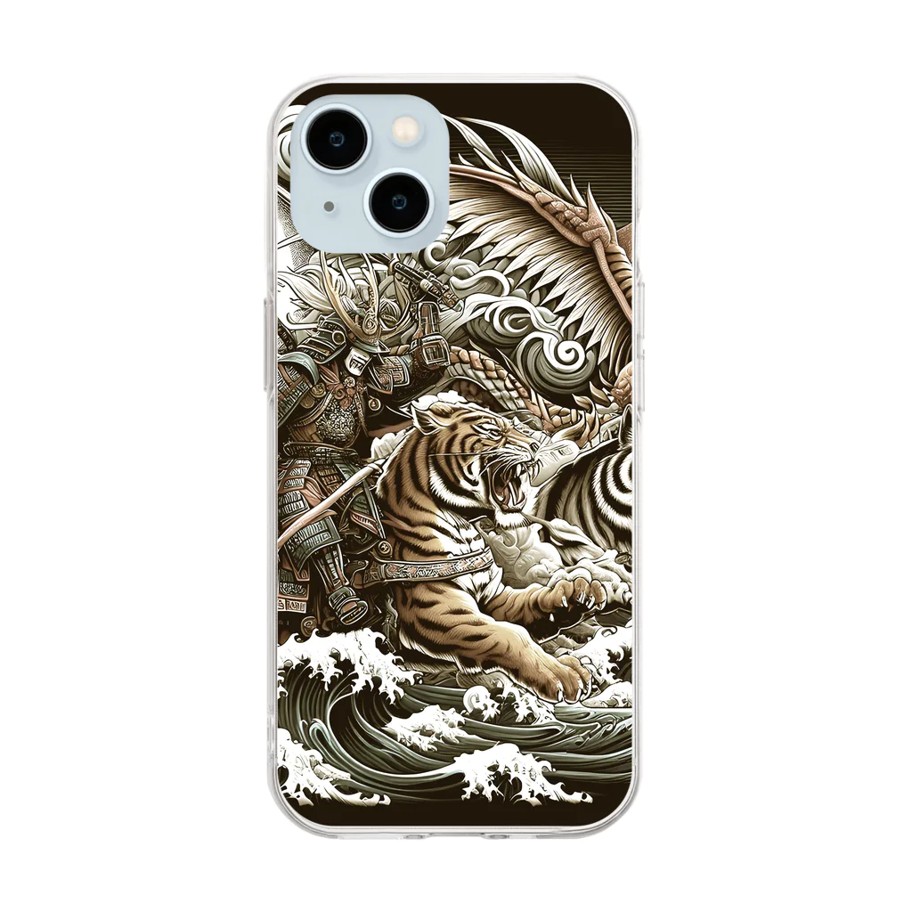 Moichi Designs Shop-2023の龍虎双舞 Soft Clear Smartphone Case