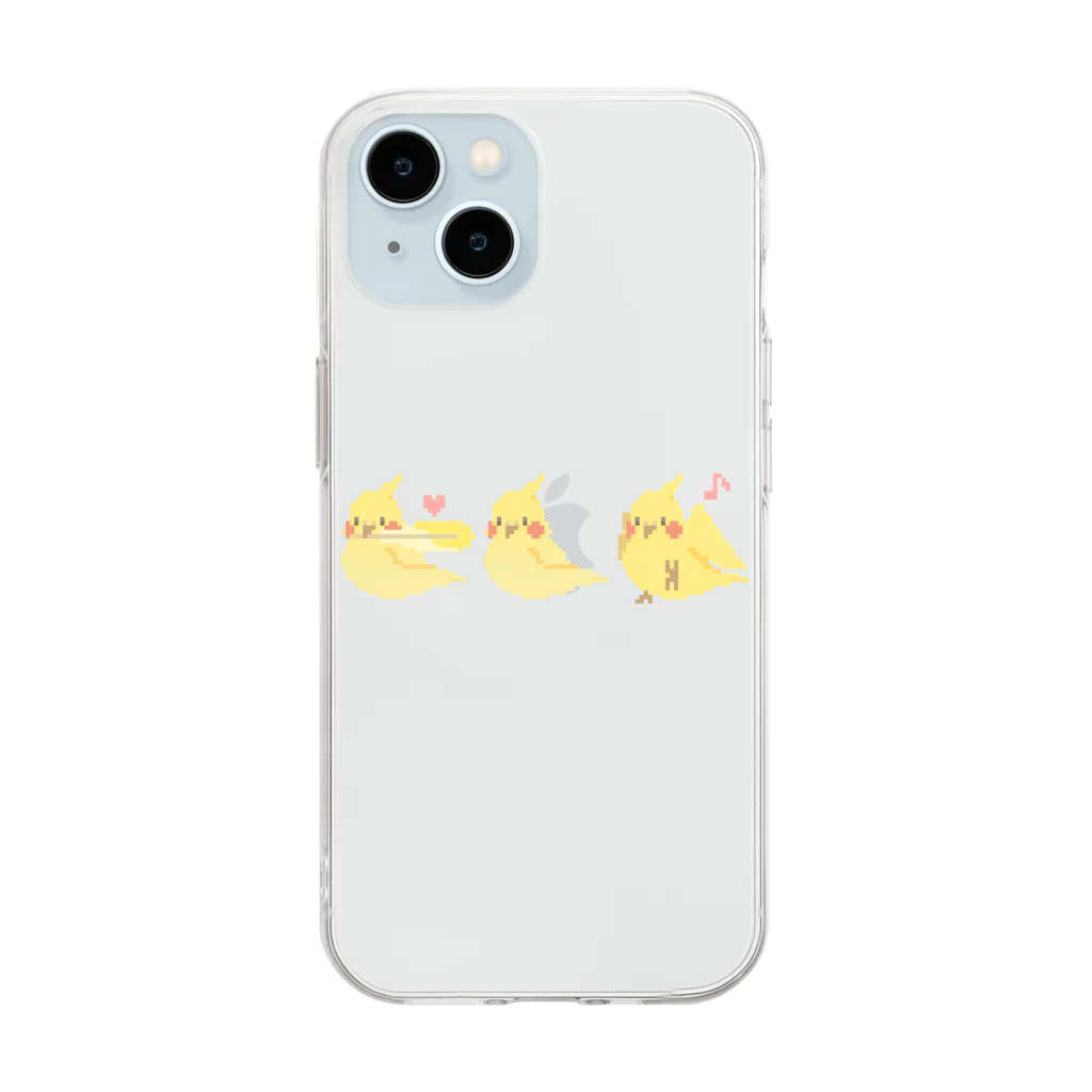 mai🍙のピコピコオカメインコ Soft Clear Smartphone Case