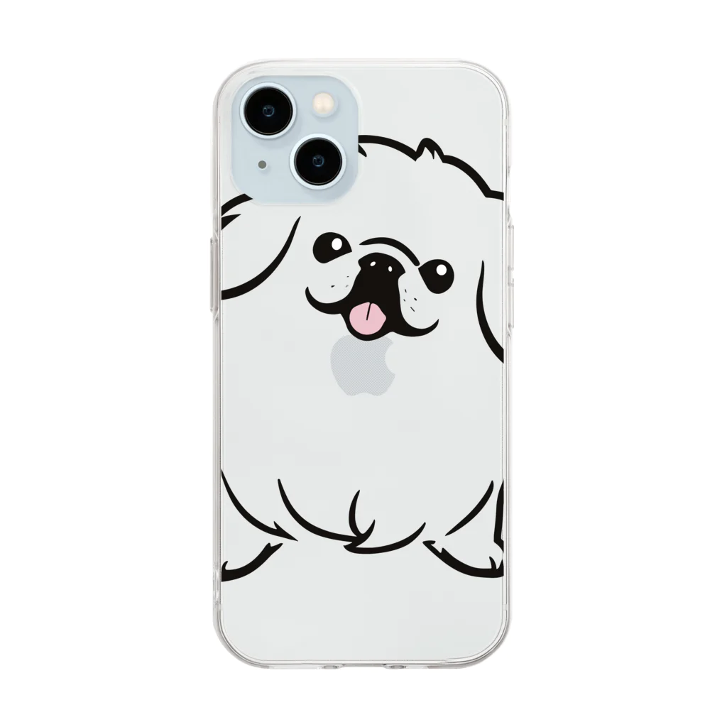 ファンシーTシャツ屋のペキニーズちゃん Soft Clear Smartphone Case