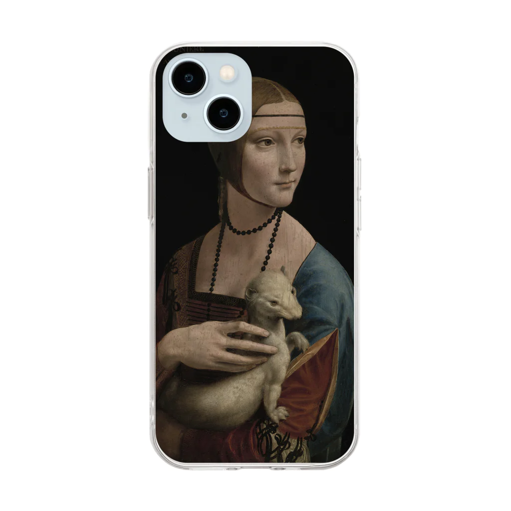 世界美術商店の白貂を抱く貴婦人 / Lady with an Ermine Soft Clear Smartphone Case