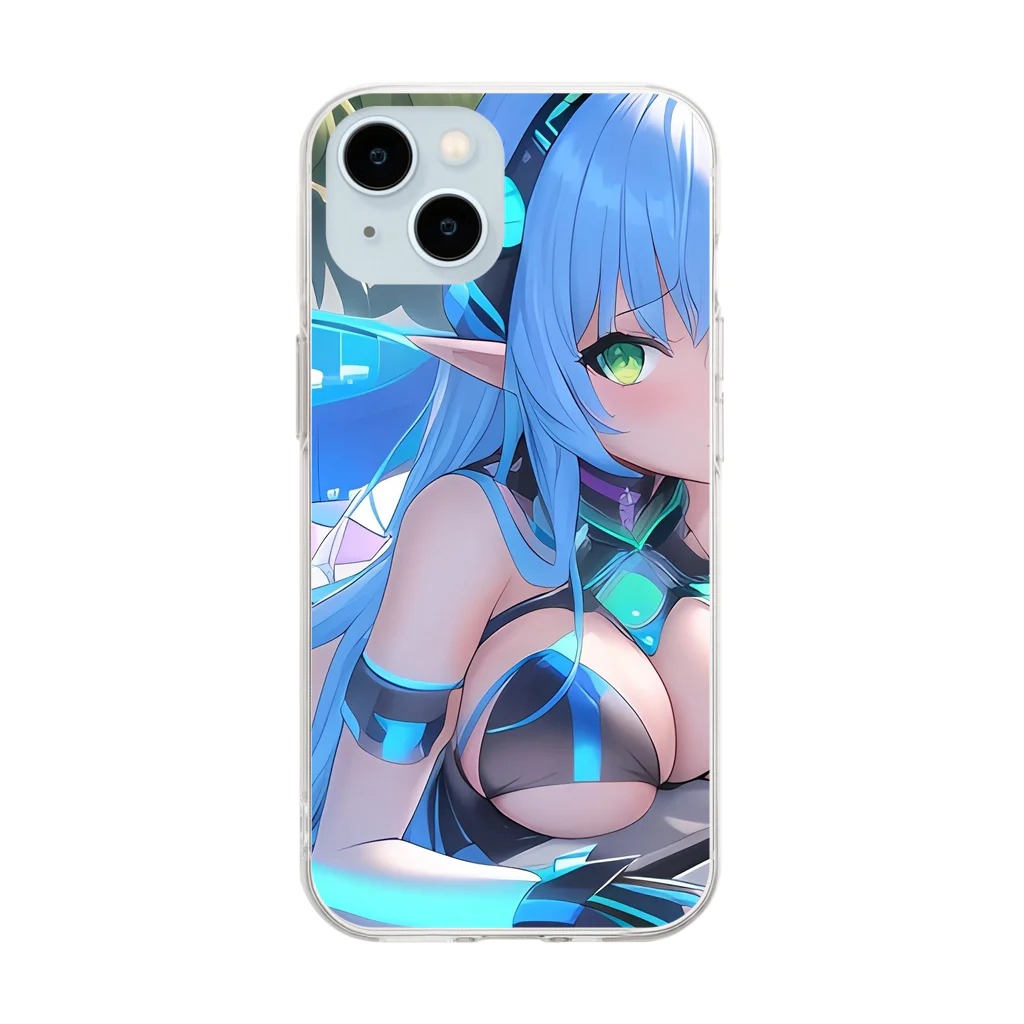 シロクマペンギンのエルフのサイバーピアニストの夏休み Soft Clear Smartphone Case