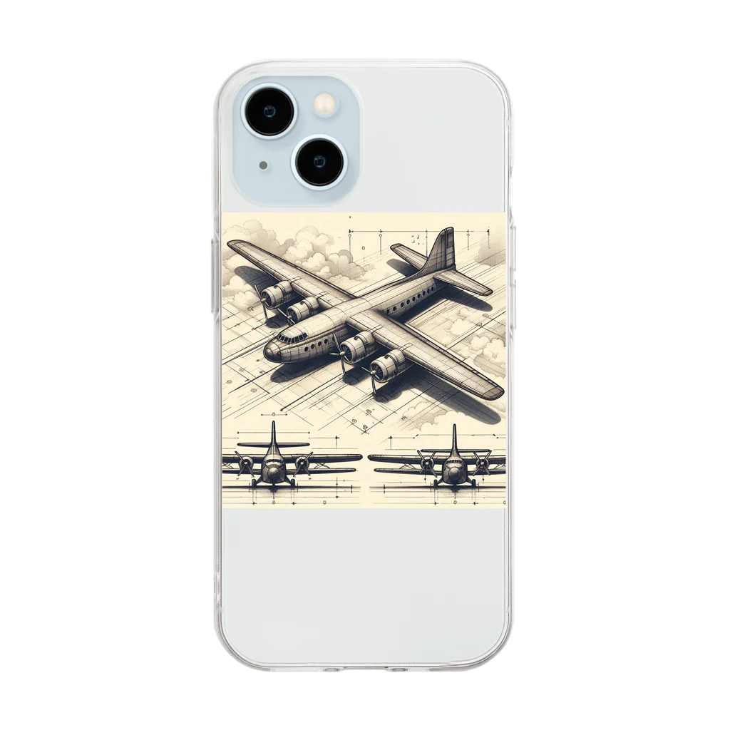hosigareの架空の航空機 Soft Clear Smartphone Case