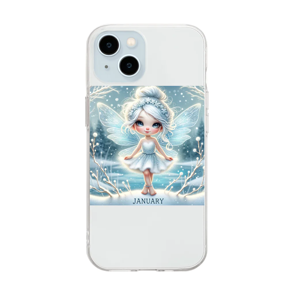 the blue seasonの冬の魔法 - 1月の妖精 Soft Clear Smartphone Case