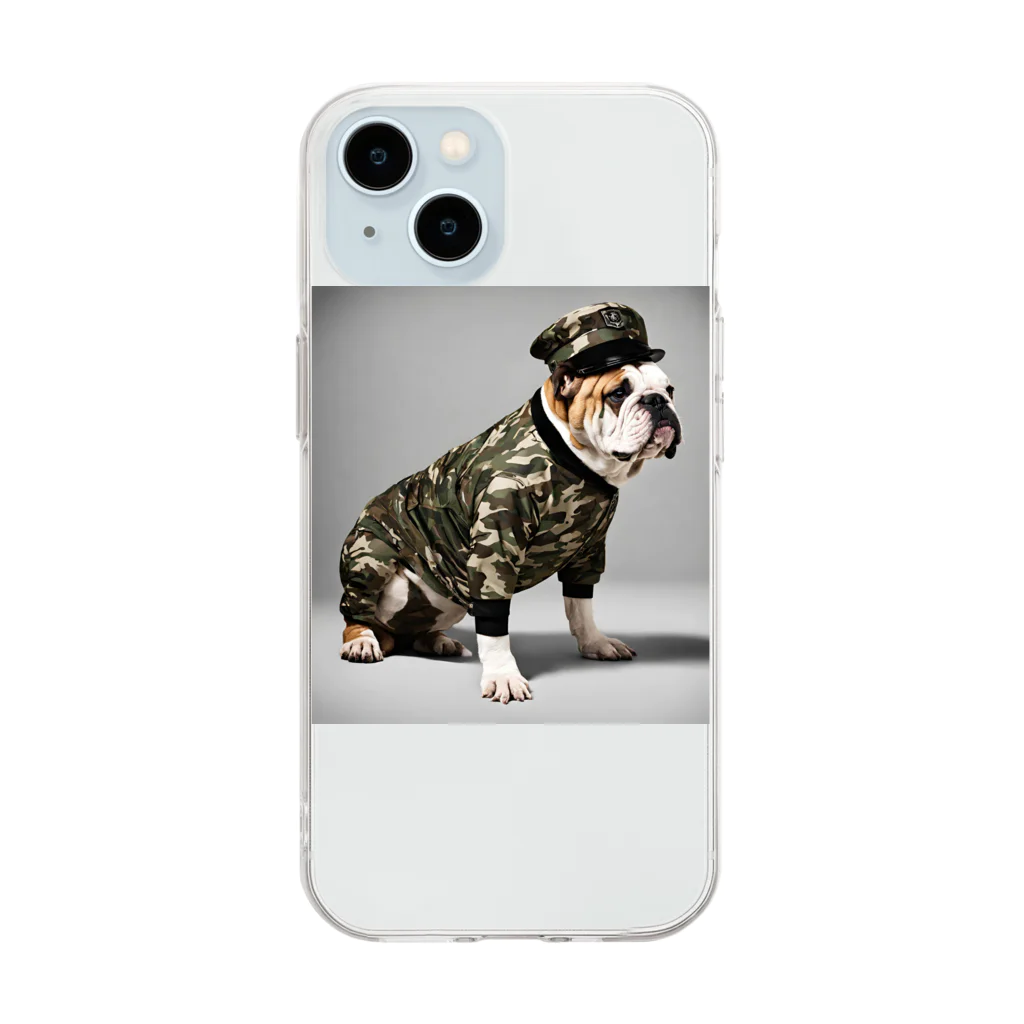 中原ひろふみのブルド軍曹 Soft Clear Smartphone Case