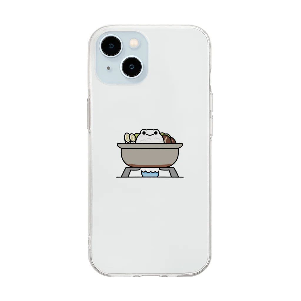 892の蛙さんのみぞれ鍋 Soft Clear Smartphone Case