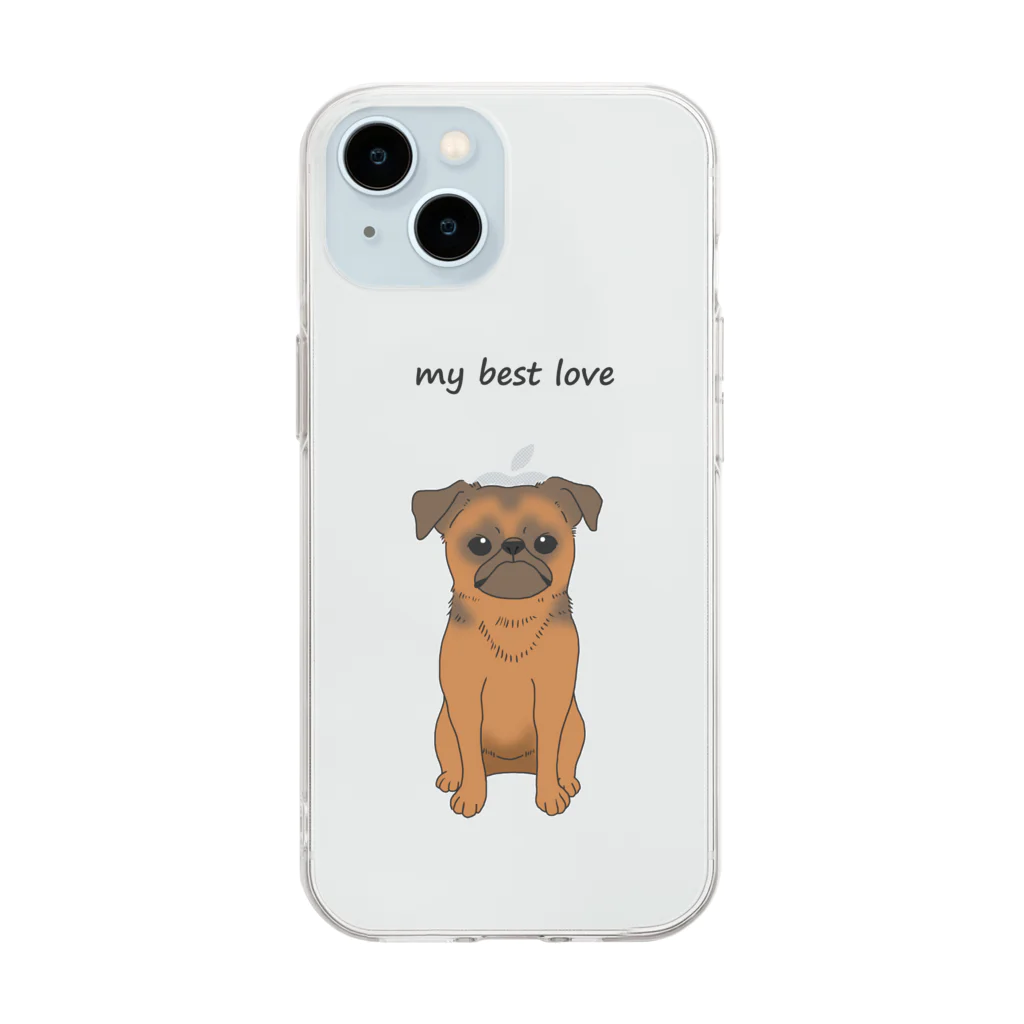 わんライフガーデンのOh my dog！プチブラバンソン(レッド) Soft Clear Smartphone Case