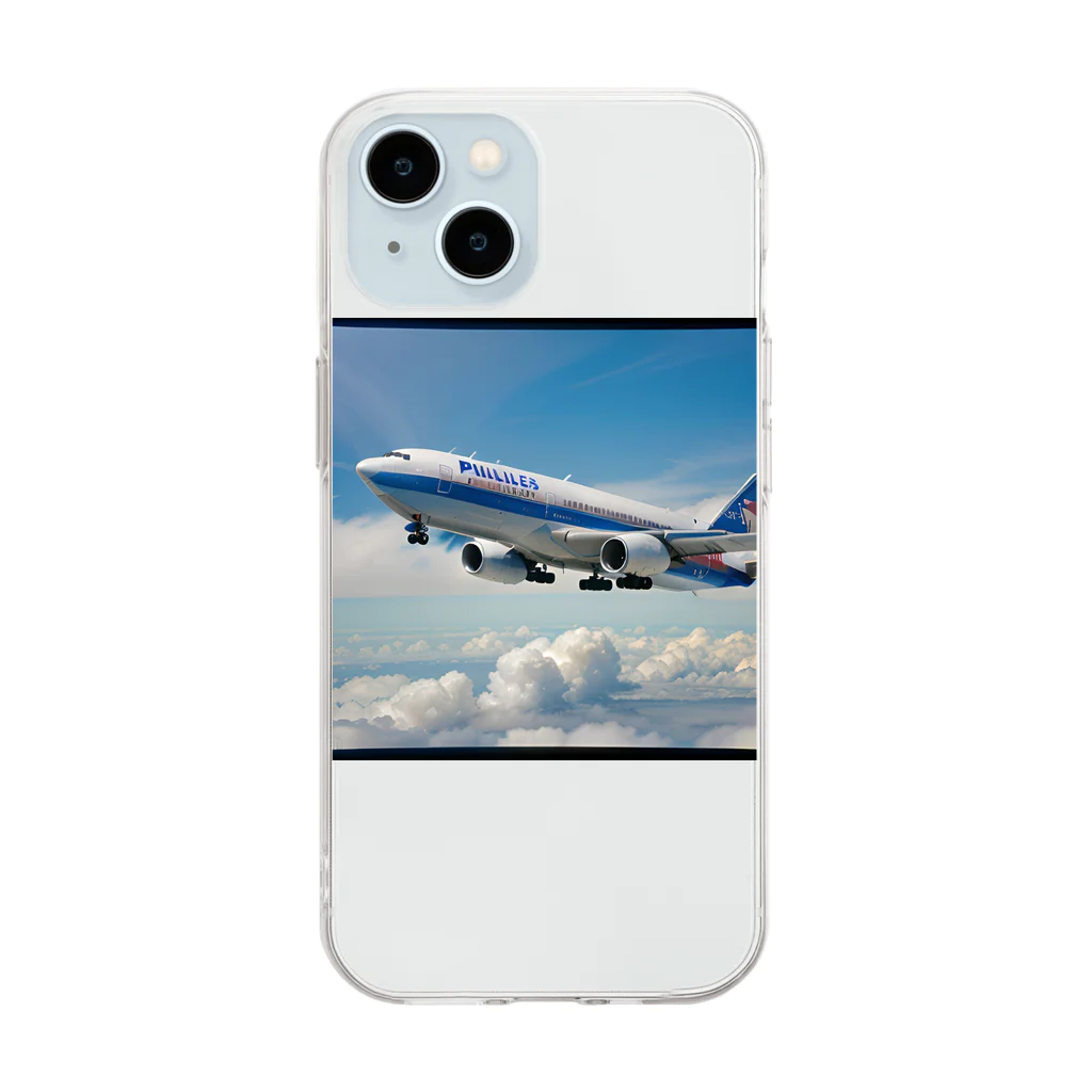 あかいはちのフィリピンの旅客機 Soft Clear Smartphone Case