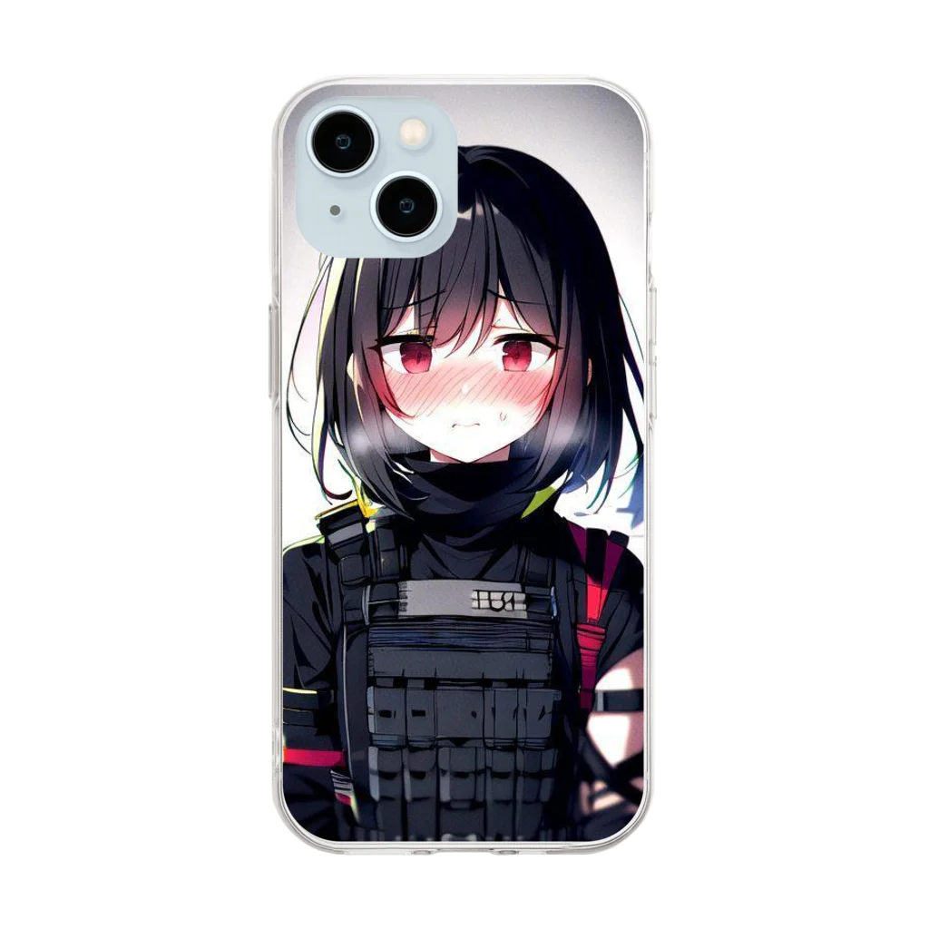 キャラクターグッズの【戦闘員少女】人工呼吸...ですか？... Soft Clear Smartphone Case