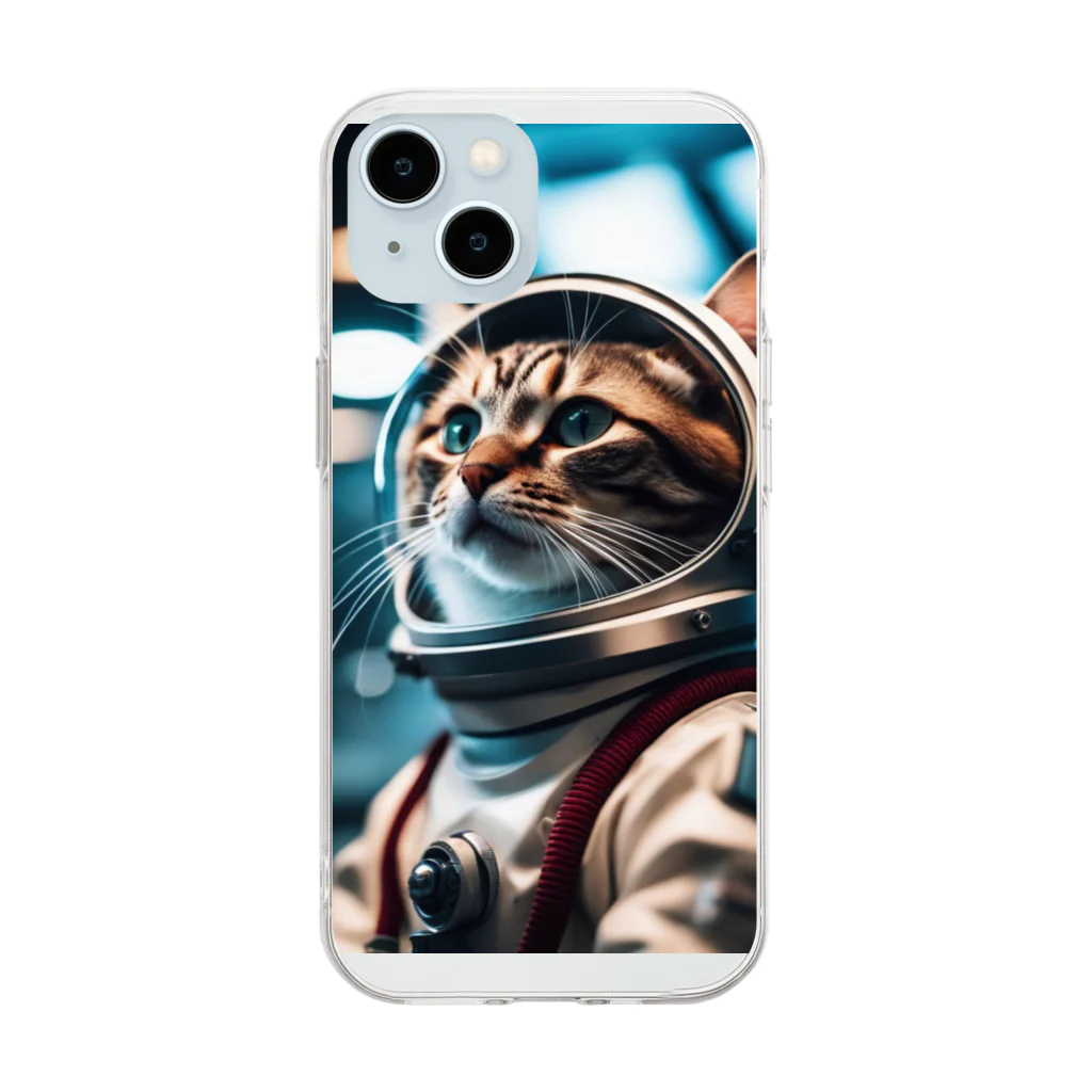 hekikiの旅立つ宇宙猫 Soft Clear Smartphone Case