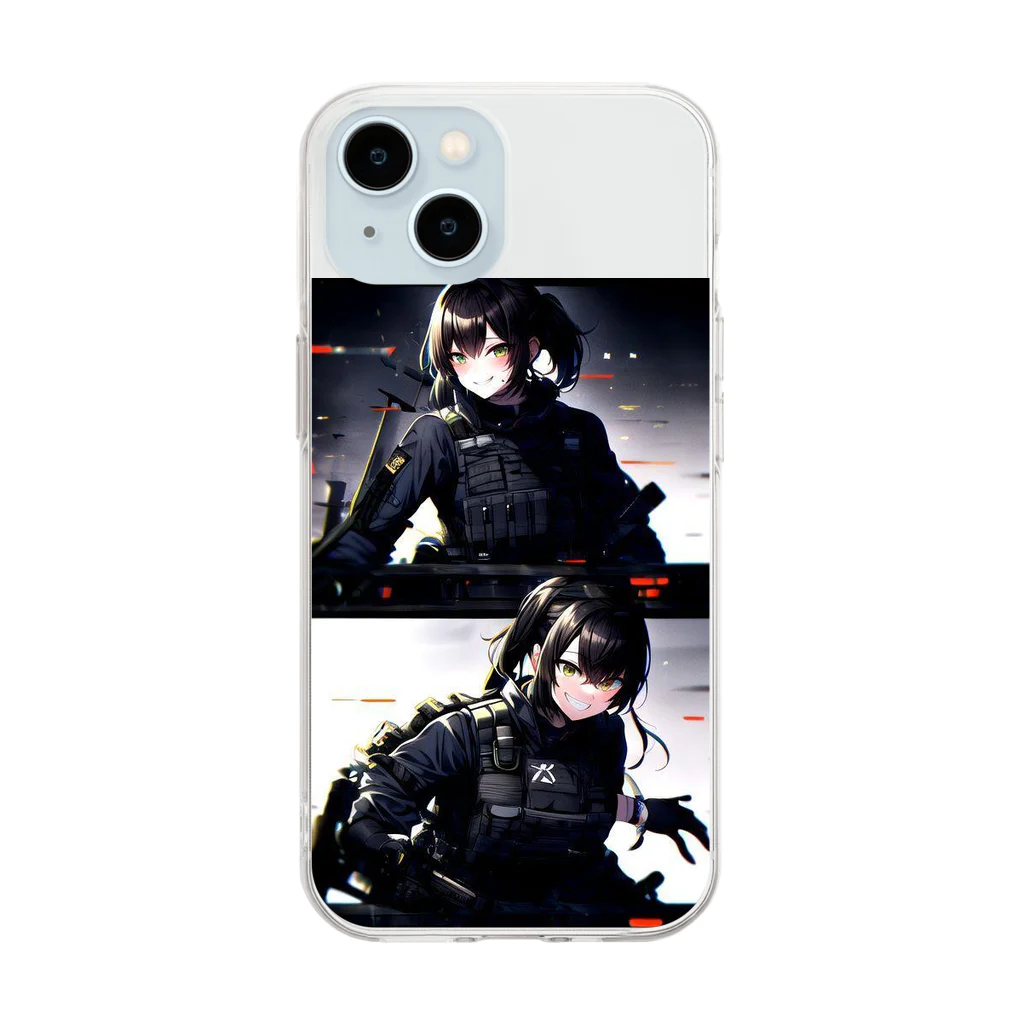 キャラクターグッズの【戦闘員少女】連携 Soft Clear Smartphone Case