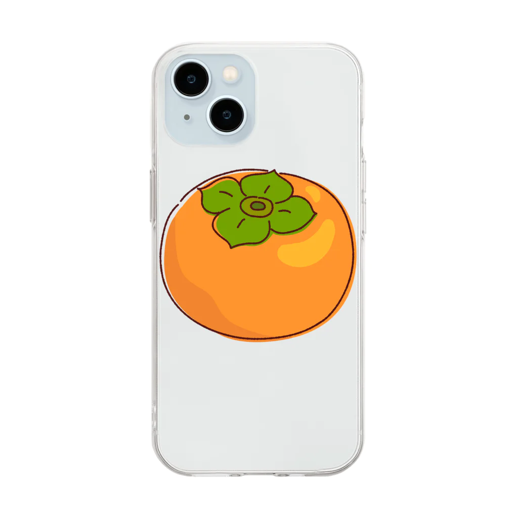 kudamono_fruits0730のかき Soft Clear Smartphone Case