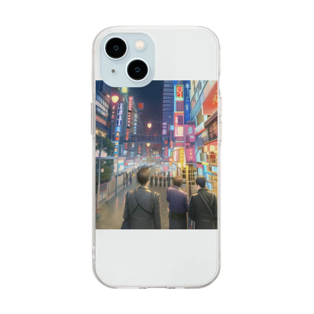 DROOMの都会の夜 Soft Clear Smartphone Case