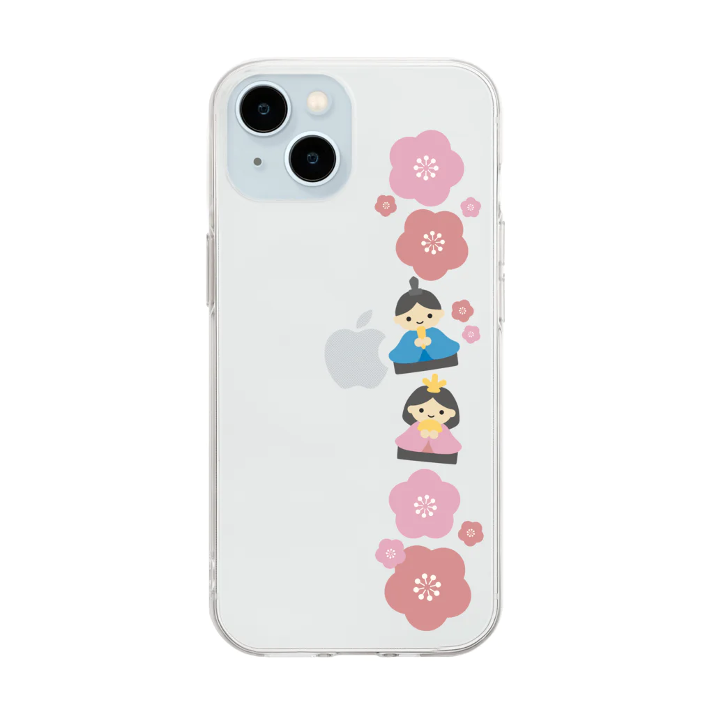 つきしょっぷのひなまつり Soft Clear Smartphone Case