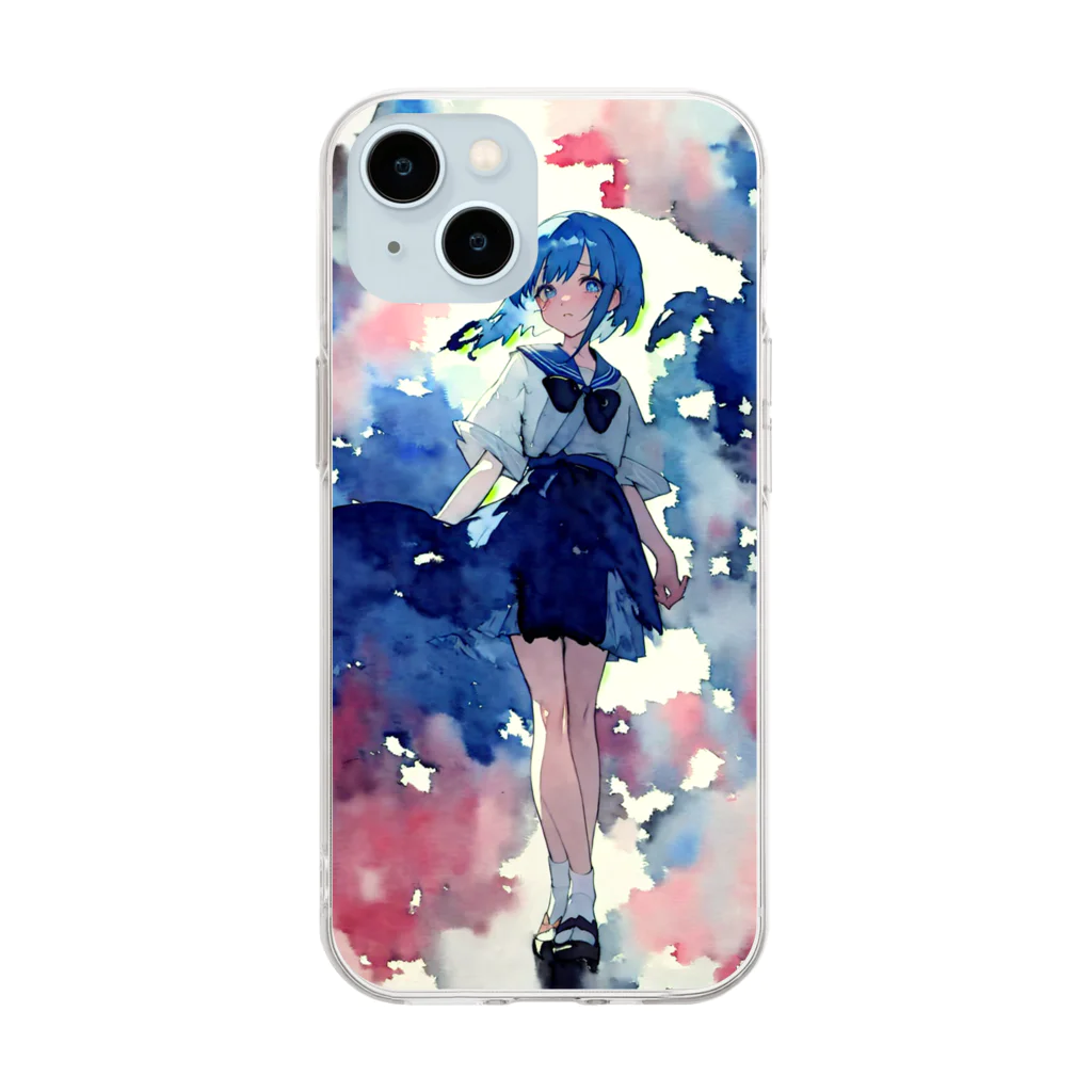 彩風咲ショップの碧 Soft Clear Smartphone Case
