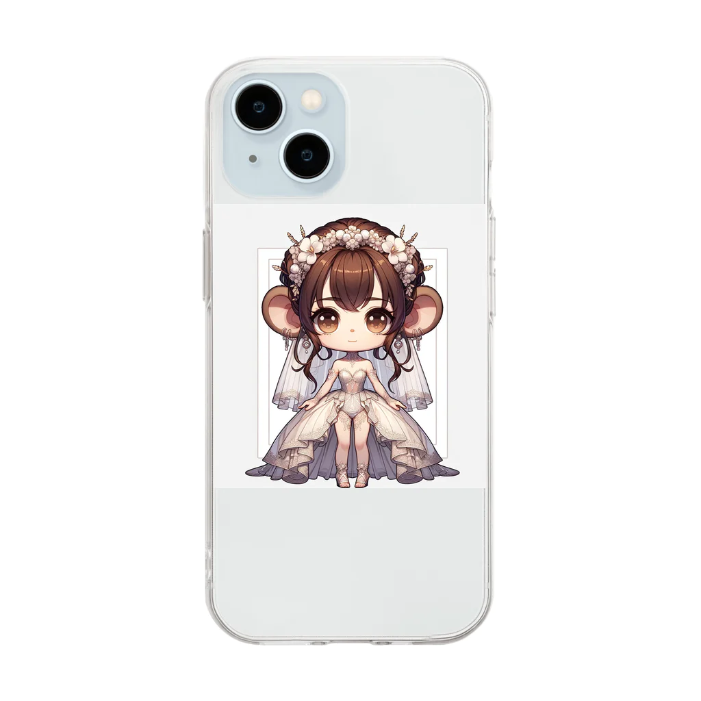 干支シティの申の花嫁 Soft Clear Smartphone Case