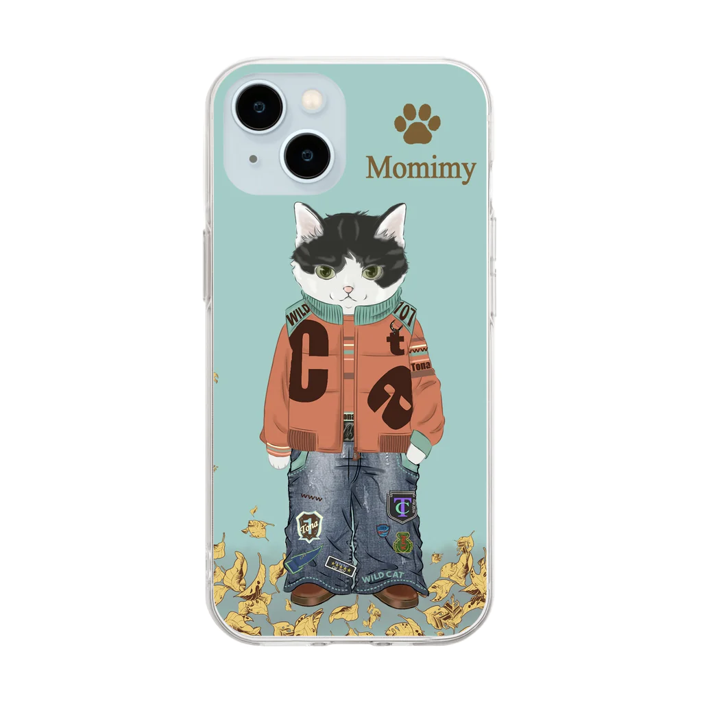 Momimy モミミィのMomimy 猫のオシャレなスマホケース Soft Clear Smartphone Case