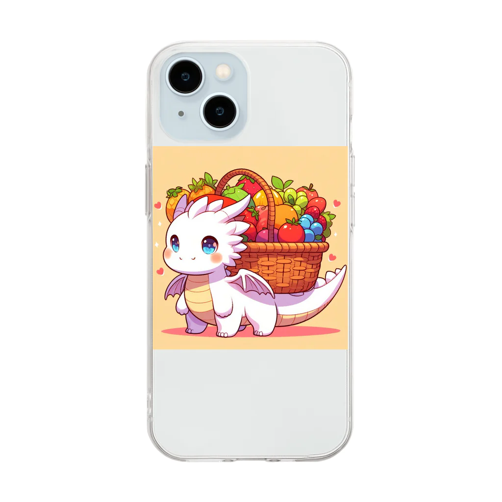 可愛らしいドラゴンのイラストグッズ店のマスコットドラゴン Soft Clear Smartphone Case