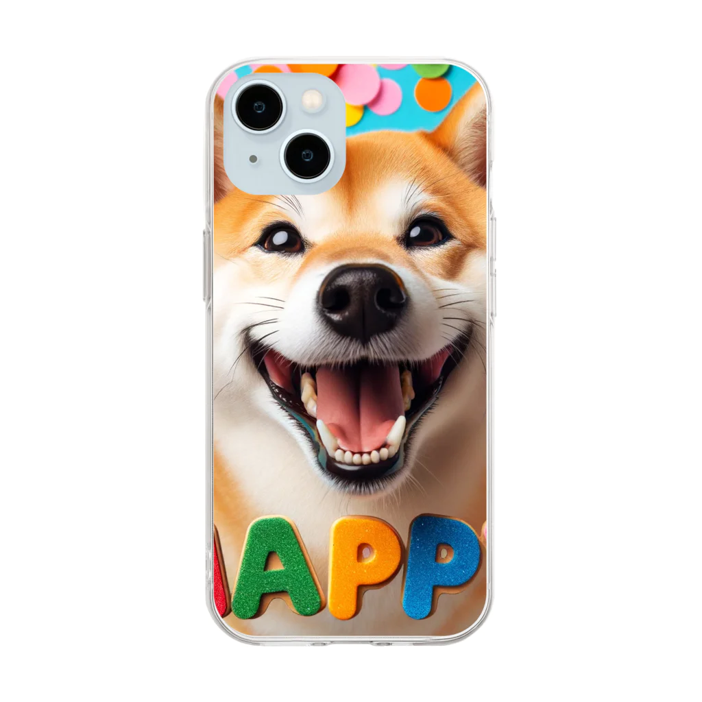 ANTARESの今日もハッピーな柴犬 Soft Clear Smartphone Case