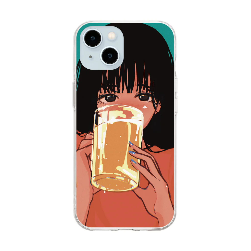 ryou0701lmのほろ酔い美人 Soft Clear Smartphone Case