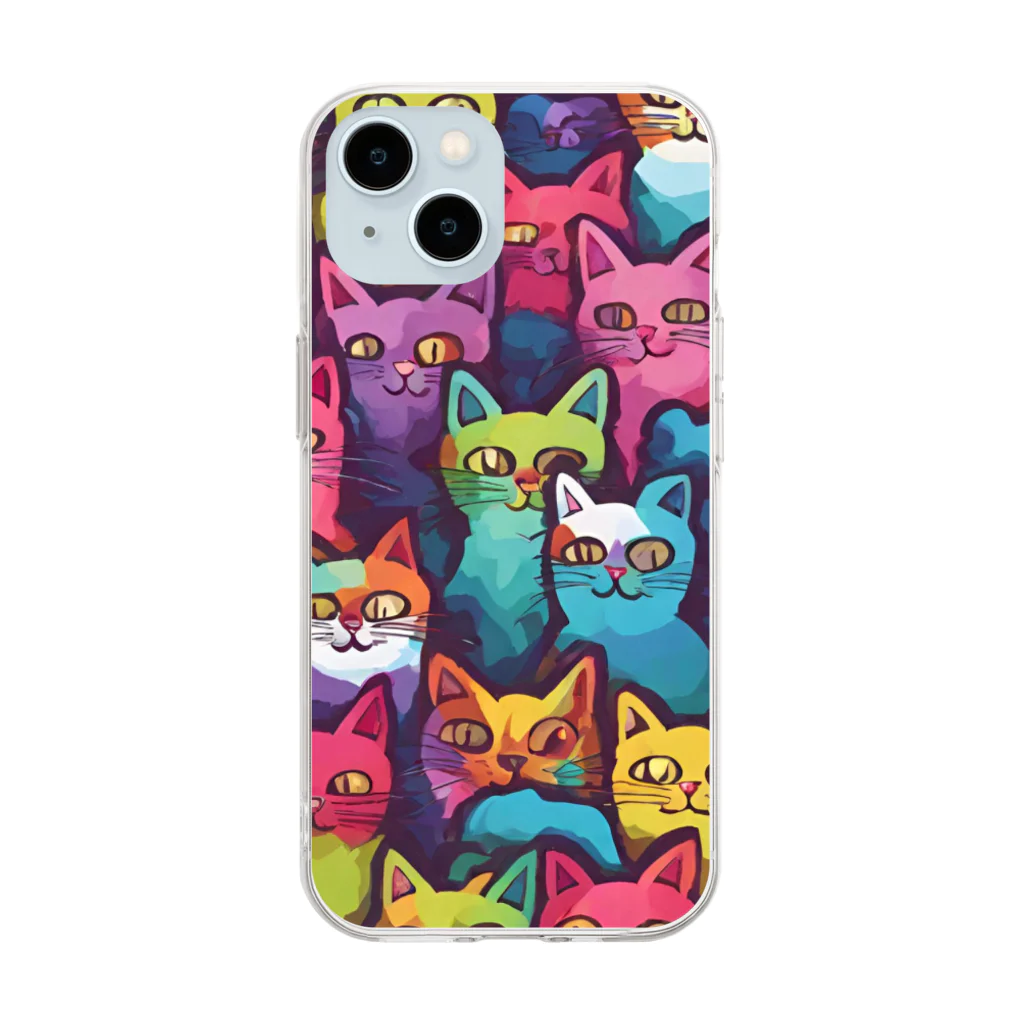 彩り屋のINSANITYcats Soft Clear Smartphone Case