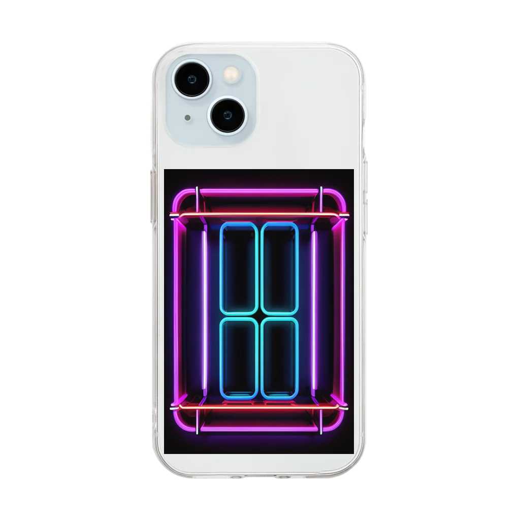 Association Against Mirroring SelfiesのAbstract_Neonsign03 Soft Clear Smartphone Case