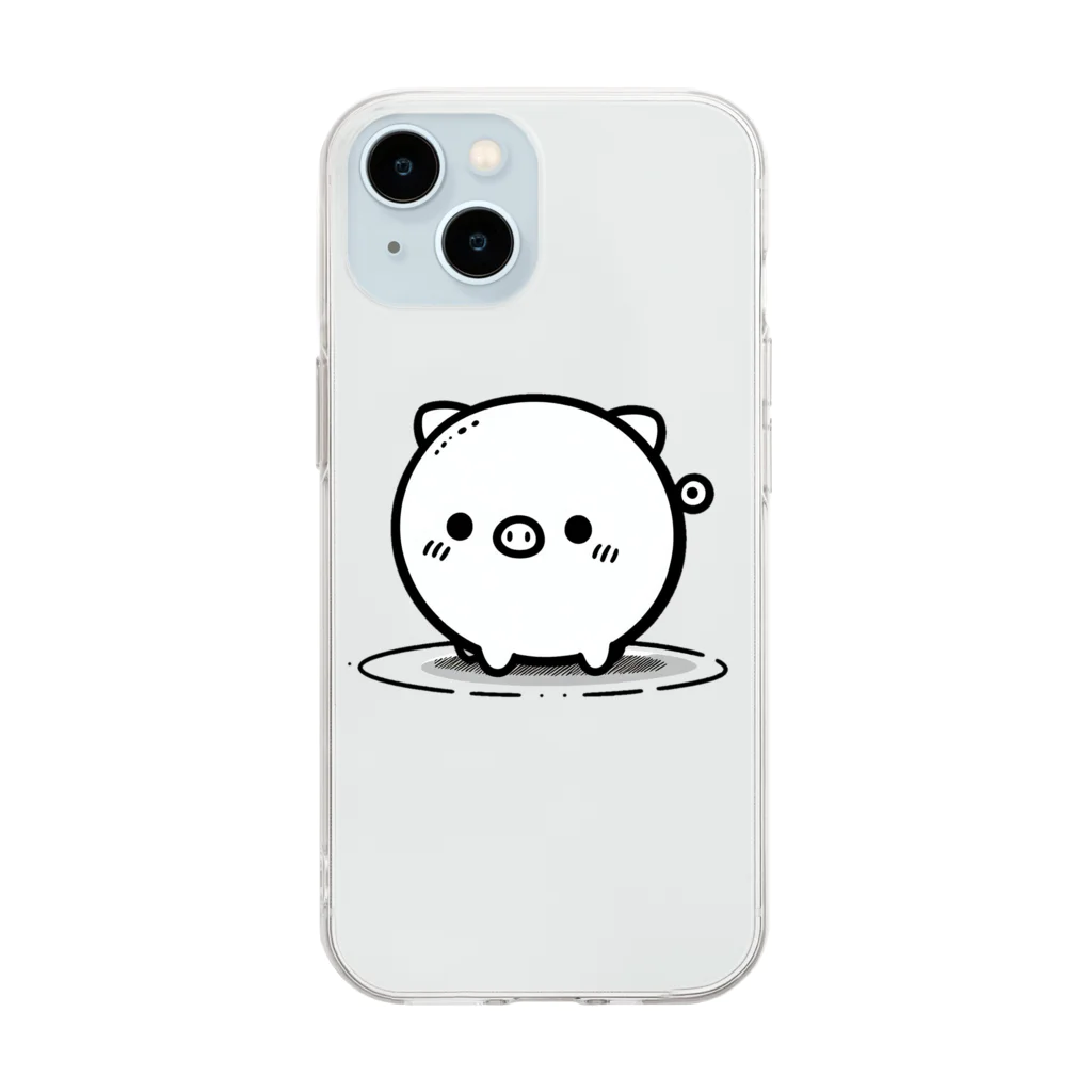 終わらない夢🌈のまんまる🐷ぶたちゃん😍 Soft Clear Smartphone Case